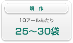 畑作　10アールあたり　25〜30袋