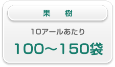 果樹 10アールあたり 100〜150袋